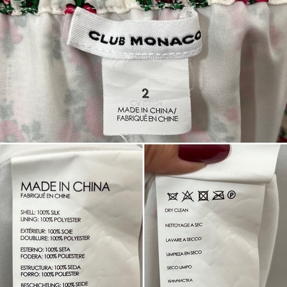 Club Monaco Layli Floral Silk Front Tie Skirt Size 2 - Picture 11 of 12